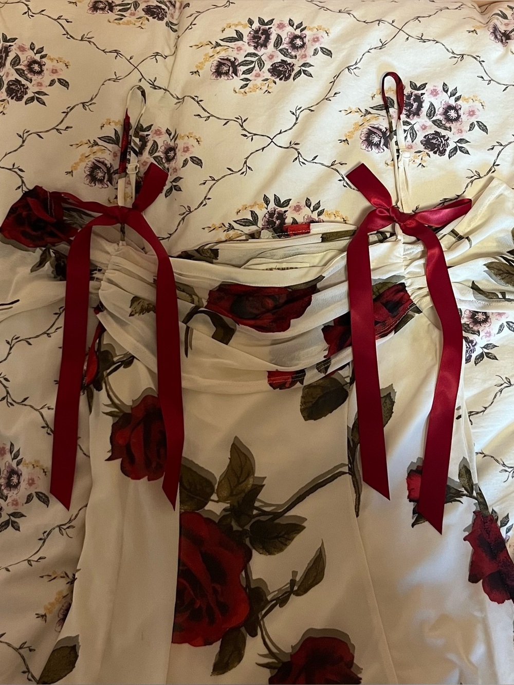 Mesh Floral Mini Dress - Picture 3 of 7